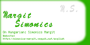 margit simonics business card